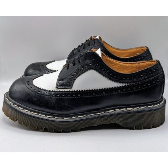 Vintage Doc Martens Brogue Black White Wingtip Oxfords England Mens 6 Women\'s 8 main image 8